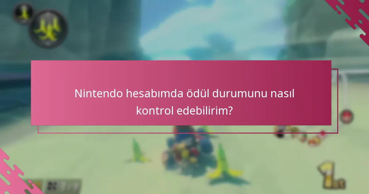 Nintendo hesabımda ödül durumunu nasıl kontrol edebilirim?